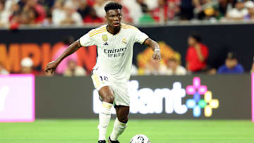 Bayern Munich is reportedly weighing up a move for Real Madrid's Aurelien Tchouameni. (Photo by Omar Vega/Getty Images)