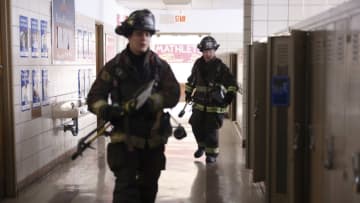 CHICAGO FIRE -- "Finish What You Started" Episode 1019 -- Pictured: (l-r) Alberto Rosende as Blake Gallo, Christian Stolte as Mouch -- (Photo by: Adrian S. Burrows Sr./NBC)