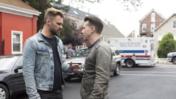 CHICAGO P.D. -- "Ride Along" Episode 604 -- Pictured: (l-r) Patrick John Flueger as Adam Ruzek, Jon Seda as Antonio Dawson -- (Photo by: Adrian Burrows/NBC)