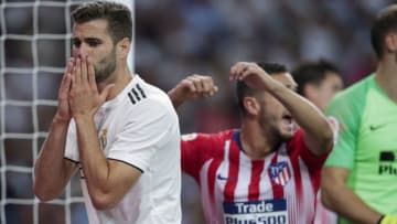 MADRID, SPAIN - SEPTEMBER 29: Nacho of Real Madrid, Koke of Atletico Madrid during the La Liga Santander match between Real Madrid v Atletico Madrid at the Santiago Bernabeu on September 29, 2018 in Madrid Spain (Photo by David S. Bustamante/Soccrates/Getty Images)