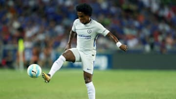 SINGAPORE - JULY 29: Willian of Chelsea FC in action during the International Champions Cup match between FC Internazionale and Chelsea FC at National Stadium on July 29, 2017 in Singapore. (Photo by Stanley Chou/Getty Images for ICC)