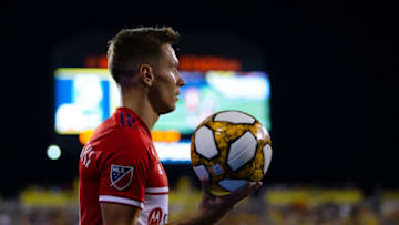 COLUMBUS, OH - AUGUST 31: Przemyslaw Frankowski #11 of Chicago Fire during MLS regular season game action between the Chicago Fire and the Columbus Crew SC on August 31, 2019, at Mapfre Stadium in Columbus, OH. (Photo by Adam Lacy/Icon Sportswire via Getty Images)
