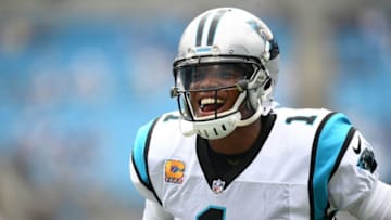 CHARLOTTE, NC - OCTOBER 07: Cam Newton #1 of the Carolina Panthers against the New York Giants during their game at Bank of America Stadium on October 7, 2018 in Charlotte, North Carolina. The Panthers won 33-31. (Photo by Grant Halverson/Getty Images)