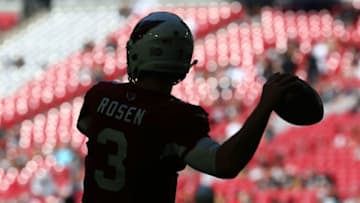 Arizona Cardinals quarterback Josh Rosen warms up before facing the Oakland Raiders during a game Nov. 18 at State Farm Stadium.Raiders Vs Cardinals 2018