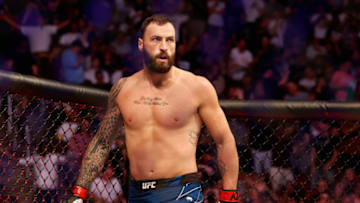 GLENDALE, ARIZONA - JUNE 12: Paul Craig of Scotland reacts to his technical submission victory over Jamahal Hill during their UFC 263 light heavyweight match at Gila River Arena on June 12, 2021 in Glendale, Arizona.