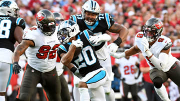 Carolina Panthers running back Ameer Abdullah (20) runs the ball (Jonathan Dyer-USA TODAY Sports)