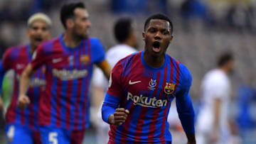 Barcelona's Spanish midfielder Ansu Fati. (Photo by -/AFP via Getty Images)