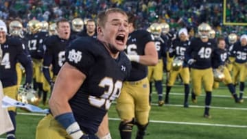 An ankle injury against Navy on Saturday night does in Notre Dame's leading tackler for the season Mandatory Credit: Matt Cashore-USA TODAY Sports