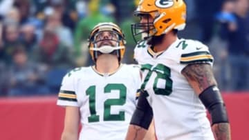 Nov 13, 2016; Nashville, TN, USA; Green Bay Packers quarterback Aaron Rodgers (12) reacts after missing an attempt on fourth down during the second half against the Tennessee Titans at Nissan Stadium. The Titans won 47-25. Mandatory Credit: Christopher Hanewinckel-USA TODAY Sports