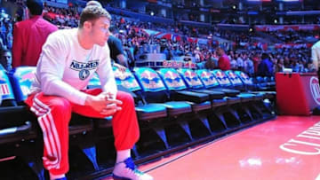 April 10, 2013; Los Angeles, CA, USA; Los Angeles Clippers power forward Blake Griffin (32) during player introductions before playing against the Minnesota Timberwolves at Staples Center. Mandatory Credit: Gary A. Vasquez-USA TODAY Sports
