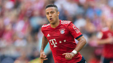 MUNICH, GERMANY - MAY 12: Thiago Alcantara of FC Bayern Muenchen runs during the Bundesliga match between FC Bayern Muenchen and VfB Stuttgart at Allianz Arena on May 12, 2018 in Munich, Germany. (Photo by Boris Streubel/Getty Images)