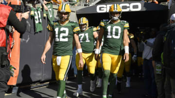 Jordan Love, Aaron Rodgers, Packers (Photo by Quinn Harris/Getty Images)