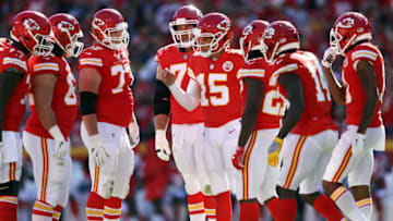 KANSAS CITY, MO - OCTOBER 28: Quarterback Patrick Mahomes #15 of the Kansas City Chiefs in action during the game against the Denver Broncos at Arrowhead Stadium on October 28, 2018 in Kansas City, Missouri. (Photo by Jamie Squire/Getty Images)
