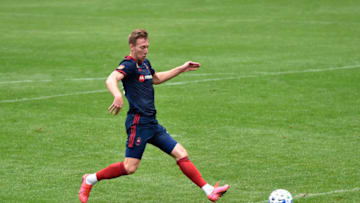 CHICAGO, ILLINOIS - SEPTEMBER 12: Robert Beric #27 of Chicago Fire scores a goal in the first half against the Columbus Crew at Solider Field on September 12, 2020 in Chicago, Illinois. (Photo by Quinn Harris/Getty Images)