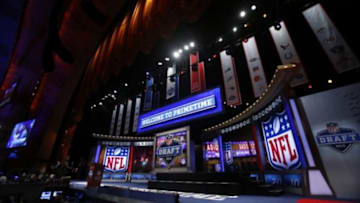 Apr 25, 2013; New York, NY, USA; A general view of the stage before the 2013 NFL Draft at Radio City Music Hall. Mandatory Credit: Jerry Lai-USA TODAY Sports