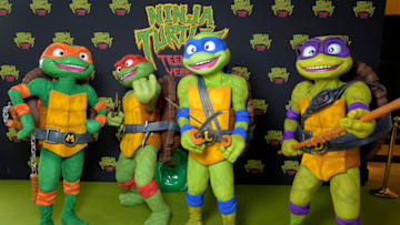 PARIS, FRANCE - AUGUST 01: TMNT mascots attend the TMNT - Paris Celebrities & Influencers Screening on August 01, 2023 in Paris, France. (Photo by Kristy Sparow/Getty Images For Paramount)