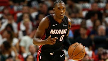 MIAMI, FL - OCTOBER 20: Josh Richardson #0 of the Miami Heat in action against the Charlotte Hornets at American Airlines Arena on October 20, 2018 in Miami, Florida. NOTE TO USER: User expressly acknowledges and agrees that, by downloading and or using this photograph, User is consenting to the terms and conditions of the Getty Images License Agreement. (Photo by Michael Reaves/Getty Images)