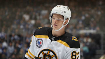 Boston Bruins, Trent Frederic #82 (Photo by Bruce Bennett/Getty Images)
