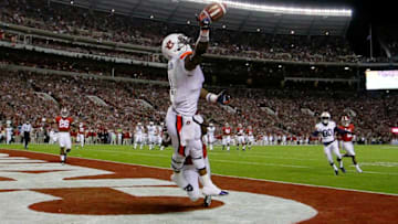 TUSCALOOSA, AL - NOVEMBER 29: D'haquille Williams #1 of the Auburn Tigers misses a touchdown catch in the first quarter against the Alabama Crimson Tide during the Iron Bowl at Bryant-Denny Stadium on November 29, 2014 in Tuscaloosa, Alabama. (Photo by Kevin C. Cox/Getty Images)