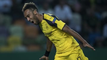 LISBON, PORTUGAL - OCTOBER 18: Pierre Aubameyang of Borussia Dortmund celebrates after scores a goal against SC Sporting during the UEFA Champions League match between SC Sporting and Borussia Dortmund at Estadio Jose Alvalade on October 18, 2016 in Lisbon, Lisboa. (Photo by Octavio Passos/Getty Images)