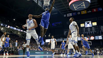 CINCINNATI, OH - JANUARY 13: Khyri Thomas #2 of the Creighton Bluejays shoots the ball against the Xavier Musketeers at Cintas Center on January 13, 2018 in Cincinnati, Ohio. (Photo by Andy Lyons/Getty Images)