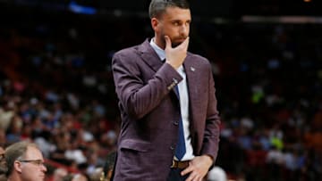 MIAMI, FLORIDA - FEBRUARY 26: Head coach Ryan Saunders of the Minnesota Timberwolves. (Photo by Michael Reaves/Getty Images)