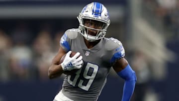 ARLINGTON, TX - SEPTEMBER 30: Jamal Agnew #39 of the Detroit Lions at AT&T Stadium on September 30, 2018 in Arlington, Texas. (Photo by Ronald Martinez/Getty Images)