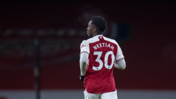 LONDON, ENGLAND - JANUARY 14: Eddie Nketiah of Arsenal during the Premier League match between Arsenal and Crystal Palace at Emirates Stadium on January 14, 2021 in London, United Kingdom. (Photo by Sebastian Frej/MB Media/Getty Images)