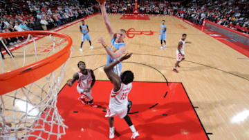 HOUSTON, TX - APRIL 5: Mason Plumlee #24 of the Denver Nuggets shoots the ball against the Houston Rockets on April 5, 2017 at the Toyota Center in Houston, Texas. NOTE TO USER: User expressly acknowledges and agrees that, by downloading and or using this photograph, User is consenting to the terms and conditions of the Getty Images License Agreement. Mandatory Copyright Notice: Copyright 2017 NBAE (Photo by Bill Baptist/NBAE via Getty Images)