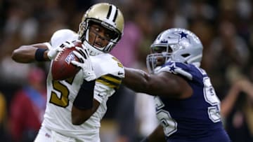 NEW ORLEANS, LOUISIANA - SEPTEMBER 29: Teddy Bridgewater #5 of the New Orleans Saints runs with the ball as Maliek Collins #96 of the Dallas Cowboys defends during the first half of a game at the Mercedes Benz Superdome on September 29, 2019 in New Orleans, Louisiana. (Photo by Jonathan Bachman/Getty Images)