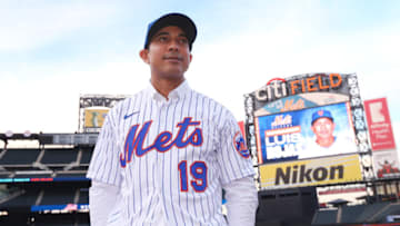 NEW YORK, NY - JANUARY 24: Luis Rojas, the new manager of the New York Mets poses for photos after his introductory press conference at Citi Field on January 24, 2020 in New York City. (Photo by Rich Schultz/Getty Images)
