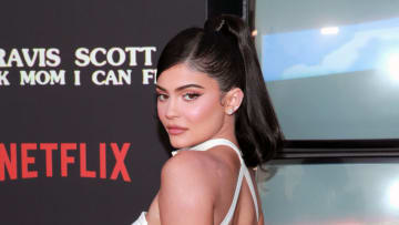 SANTA MONICA, CALIFORNIA - AUGUST 27: Kylie Jenner attends the premiere of Netflix's "Travis Scott: Look Mom I Can Fly" at Barker Hangar on August 27, 2019 in Santa Monica, California. (Photo by Rich Fury/Getty Images)