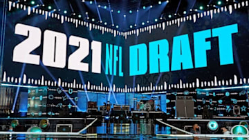 Apr 29, 2021; Cleveland, Ohio, USA; A view of the stage before the 2021 NFL Draft at First Energy Stadium. Mandatory Credit: Kirby Lee-USA TODAY Sports