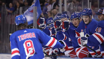 Jacob Trouba #8 of the New York Rangers (Photo by Bruce Bennett/Getty Images)