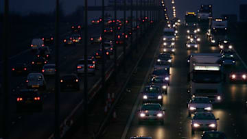 GREAT BRITAIN - JANUARY 06: Traffic on M1 Motorway near Hertfordshire, United Kingdom. (Photo by Tim Graham/Getty Images)