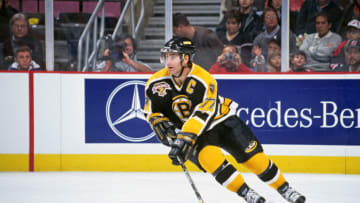 Unknown date and location, USA, 1998; FILE PHOTO; Boston Bruins defenseman Ray Bourque (77) in action against the New Jersey Devils. Mandatory Credit: Lou Capozzola-USA TODAY NETWORK