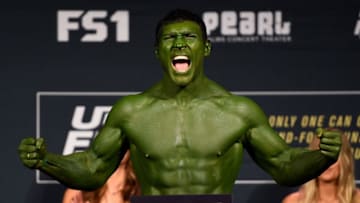 LAS VEGAS, NV - DECEMBER 02: Ion Cutelaba steps onto the scale during the TUF Finale weigh-in in the Palms Resort