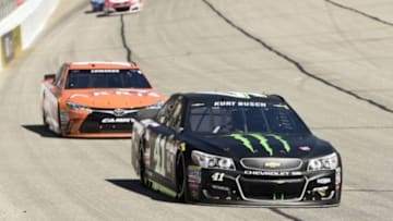 Feb 28, 2016; Hampton, GA, USA; NASCAR Sprint Cup Series driver Kurt Busch (41) races during the Folds of Honor QuikTrip 500 at Atlanta Motor Speedway. Mandatory Credit: John David Mercer-USA TODAY Sports