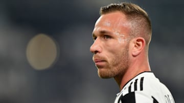 TURIN, ITALY - DECEMBER 21: Arthur of Juventus during the Serie A match between Juventus and Cagliari Calcio at Allianz Stadium on December 21, 2021 in Turin, Italy. (Photo by Chris Ricco/Getty Images)