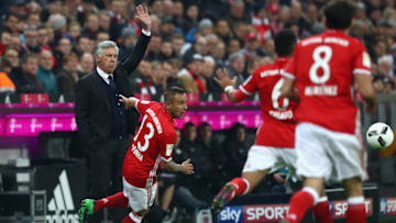 MUNICH, GERMANY - OCTOBER 22: Carlo Ancelotti, head coach of Muenchen reacts during the Bundesliga match between Bayern Muenchen and Borussia Moenchengladbach at Allianz Arena on October 22, 2016 in Munich, Germany. (Photo by Alexander Hassenstein/Bongarts/Getty Images)