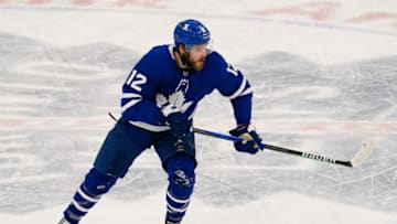 Apr 7, 2021; Toronto, Ontario, CAN; Toronto Maple Leafs forward Alex Galchenyuk (12) skates against the Montreal Canadiens during the first period at Scotiabank Arena. Mandatory Credit: John E. Sokolowski-USA TODAY Sports