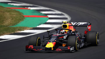 NORTHAMPTON, ENGLAND - JULY 14: Pierre Gasly of France driving the (10) Aston Martin Red Bull Racing RB15 on track during the F1 Grand Prix of Great Britain at Silverstone on July 14, 2019 in Northampton, England. (Photo by Bryn Lennon/Getty Images)