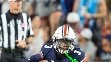 Former Auburn football wide receiver Tar'Varish Dawson will be joining Deion Sanders in Colorado after flipping from Cincinnati (Photo by Michael Chang/Getty Images)