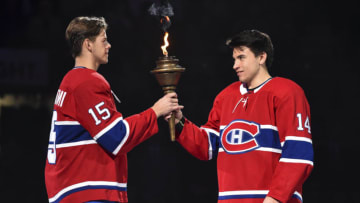 MONTREAL, QC - OCTOBER 10: Jesperi Kotkaniemi Montreal Canadiens Nick Suzuki (Photo by Minas Panagiotakis/Getty Images)