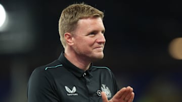LIVERPOOL, ENGLAND - MARCH 17: Eddie Howe the manager / head coach of Newcastle United ahead of the Premier League match between Everton and Newcastle United at Goodison Park on March 17, 2022 in Liverpool, England. (Photo by Robbie Jay Barratt - AMA/Getty Images)