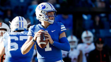 Zach Wilson lands with the Carolina Panthers in this 2021 NFL mock draft (Photo by Jeff Swinger-USA TODAY Sports)