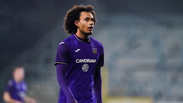 Bayern Munich striker Joshua Zirkzee is enjoying a productive loan spell at Anderlecht. (Photo by Joris Verwijst/BSR Agency/Getty Images)
