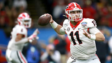 NEW ORLEANS, LOUISIANA - JANUARY 01: Jake Fromm #11 of the Georgia Bulldogs in action during the Allstate Sugar Bowl at Mercedes Benz Superdome on January 01, 2020 in New Orleans, Louisiana. (Photo by Sean Gardner/Getty Images)
