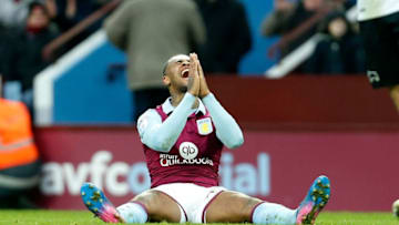 BIRMINGHAM, ENGLAND - FEBRUARY 25: Leandro Bacuna of Aston Villa reacts during the Sky Bet Championship match between Aston Villa and Derby County at Villa Park on February 25, 2017 in Birmingham, England. (Photo by Malcolm Couzens/Getty Images)