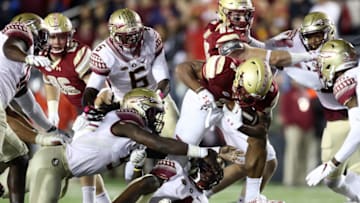 CHESTNUT HILL, MA - OCTOBER 27: AJ Dillon #2 of the Boston College Eagles carries the ball against the Florida State Seminoles during the first quarter at Alumni Stadium on October 27, 2017 in Chestnut Hill, Massachusetts. (Photo by Maddie Meyer/Getty Images)